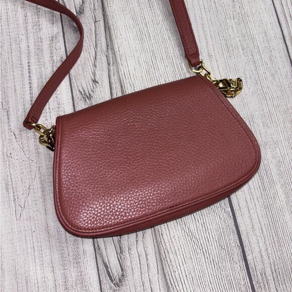 Tory Burch Pink Landon Logo Leather Crossbody Wallet Purse - Picture 5 of 6